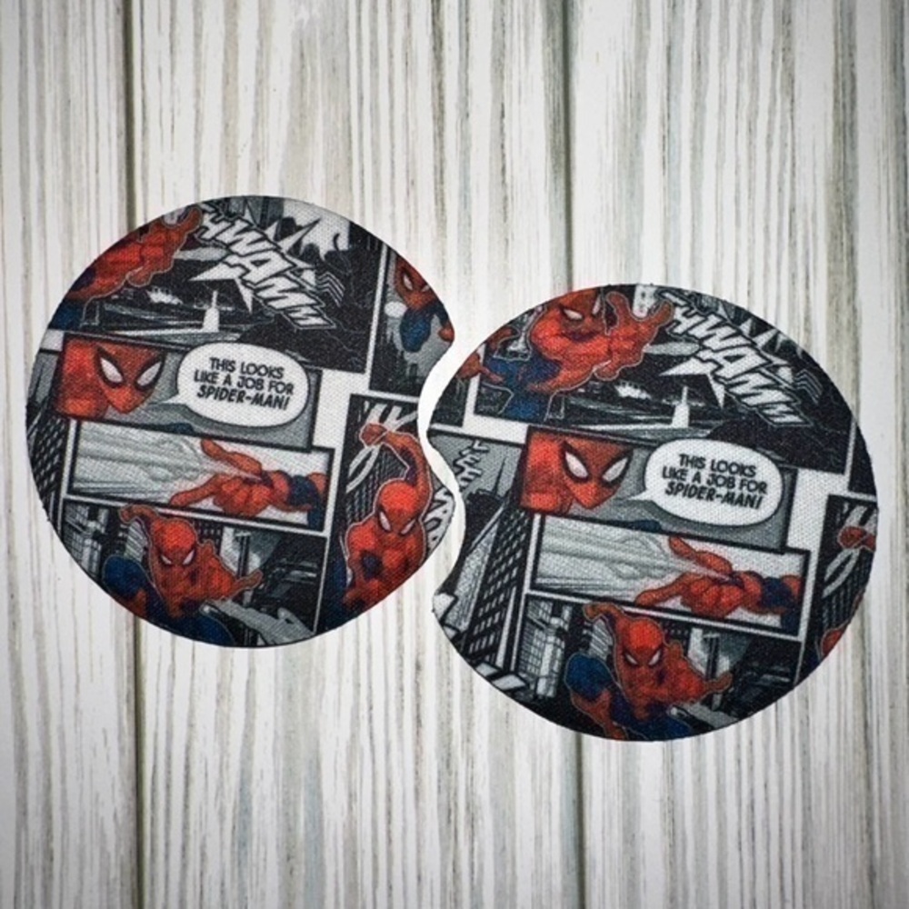 Spiderman comic book car coaster set new
